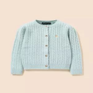 빈폴 BEANPOLE 키즈 Essential 여아 울혼방 케이블 카디건 라이트 그린 GM0026081375