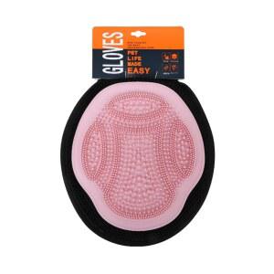 2-in-1 털 빠짐 방지 브러시 & 마사지 장갑 (핑크) | 관리, 목욕 및 세척용 그루밍 장갑, 짧은 털과 긴 반려동물용, 개와 고양이용,