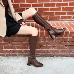 [소보제화]끌로이 슬림 스판 삭스 롱부츠 6cm