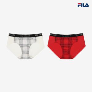 [휠라 언더웨어] 아웃핏 홀리데이 체크나염 드로즈 2종 택 (FI4DRG1443F_2SKU)