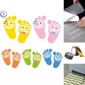 h01 질서안전지킴이 5색발바닥스티커/계단/미끄럼방지/화장실/계단미끄럼/방지테이프/논슬립/테이프/욕실