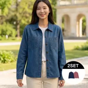 제이에비뉴 코튼 블렌디드 에센셜 데님 셔켓 2종 FM253F0214SH