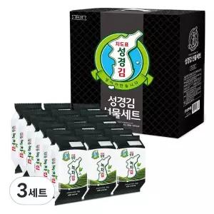 지도표성경 녹차식탁김 감사2호 4g x 18p 선물세트 3세트 명절 추석 설날 부모님 한가위