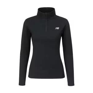 NB 뉴발란스 에센셜 스페이스 다이 여성 아노락 반집업 러닝 런닝 긴팔티 블랙 WT41150-BK