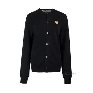 [꼼데가르송] FW24 공용 하트 와펜 가디건 AX N049 051 1 BLACK