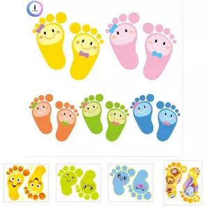 h01 질서 안전지킴이 5색 발바닥 스티커/화장실/유치원/안전용품/저학년/발그림/미끄럼방지/테이프/발자국