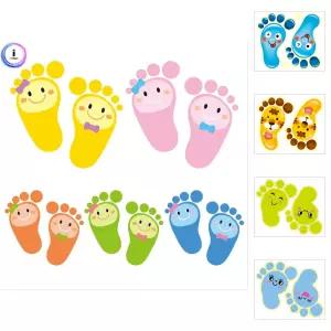 h01 질서안전지킴이 5색발바닥스티커/미끄럼방지/야광/계단/꾸미기 안전 실방장 차례 질서의식 유치원