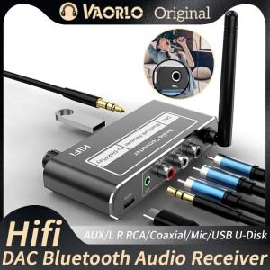 HIFI Bluetooth 5.2 오디오 수신기 DAC 동축 디지털-아날로그 변환기 3.5mm AUX RCA 마이크 U 디스크 잭 스