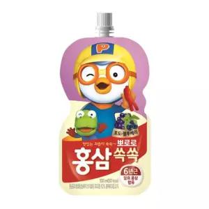 뽀로로 홍삼쏙쏙 포도 100mlx20개/착즙/쥬스/과채/미니/음료수/음료/파우치/과일/펀치/음료팩/혼합/믹스