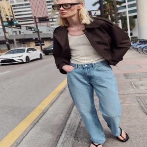 zara 자라 JEANS Z.03 STRAIGHT 하이웨이스트 롱렝스 - 라이트 블루8228/021/406118188