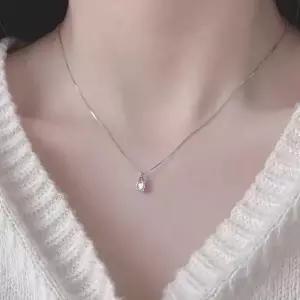 여성 심플 물방울 펜던트 얇은 줄 실버 목걸이 물방울목걸이 23HWEBABC3