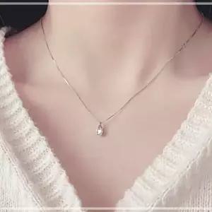 물방울 펜던트 줄 여성 얇은 실버 목걸이 심플 XWEBABC3