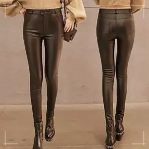 스키니팬츠 여성 페이크 레깅스 쫀쫀한 바지 레더 TWFFZSD6