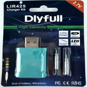 DLYFULL 드라이풀 LIR425 충전식 배터리 전지 충전기 세트 김포낚시