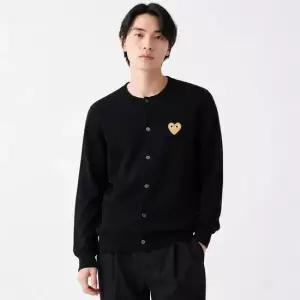꼼데가르송 공용 하트 와펜 블랙 가디건 AX N049 051 1