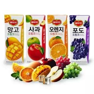 델몬트 망고 오렌지 포도 사과 드링크 190ml 32팩