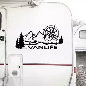 자동차 바디 사이드 스티커 캠핑카 밴 라이프 Vanlife 장식 데칼 비닐 트럭 RV 버스 캐러밴 미니 액세서리