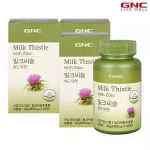 [GNC] 밀크씨슬 위드 아연 (60정) 30일분 x3병(180정) 90일분_50973x3..[36006120]