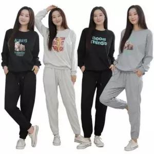 트레이닝세트 여성 베어 맨투맨 밴딩 팬츠 홈웨어 상하세트
