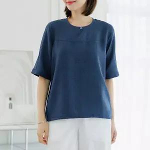 (~88size)네빗백버튼티셔츠 TBF3289