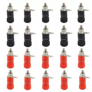 HiLetgo 20pcs JS-910B 단자 와이어 커넥터 잭 소켓 암컷 바인딩 바나나 플러그 포스트 스피커 오디오 10