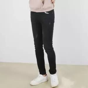 [텐바이텐]남자 기모 워싱 블랙 청바지 남성하의 본딩 데님