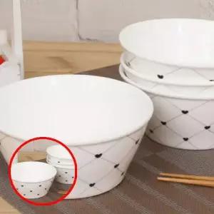 헤이지 C0811 체크하트 대접4P 세라믹볼 도자기그릇 도자기국그릇