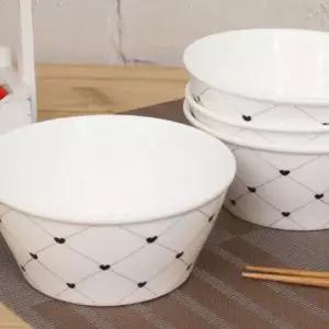 모던 체크하트 대접 4P