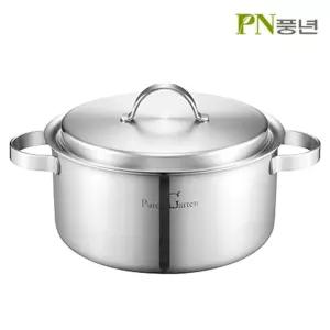 [온누리상품권] PN풍년 퓨어가르텐 통5중 IH 스텐 곰솥냄비 28cm 대형 들통 곰국냄비