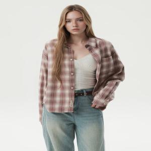 [AK수원점] [후아유] 여성 Flannel Loose-Fit Check Shirts(F) WHYCG4T41F