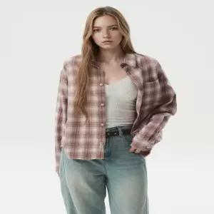 [AK수원점] [후아유] 여성 Flannel Loose-Fit Check Shirts(F) WHYCG4T41F