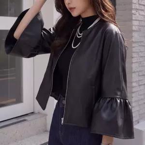 [피핀] 쥬아르 셔링소매 레더자켓 #66608