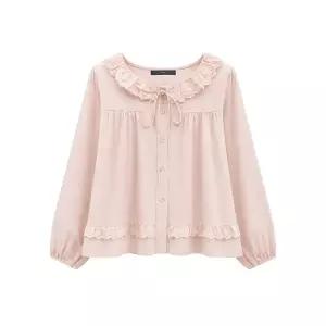 [하프클럽/르샵]레이스 카라 데일리 리본 블라우스 (DQ3BA011A)