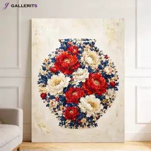 [GALLERITS]꽃담 달항아리 모란 꽃 그림 거실 인테리어 캔버스 액자 집들이선물