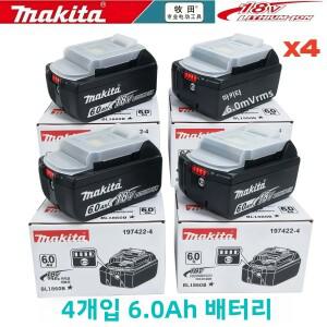 마키타 호환 6.0Ah 18V 충전식 배터리, BL1860B 대체용 리튬