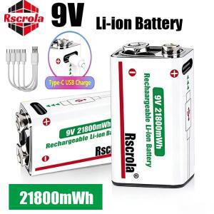 USB-C 충전식 9V 리튬 이온 배터리 21800mWh 기타 마이크용 고용량 케이블이 있는 감지기 페달