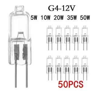 벌크 팩 G4 12V 할로겐 전구 5W50W JC 바이핀 웜 화이트 LED 교체 캡슐 램프 조명용 5/10/20/50개