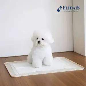 플리다스 착붙 실리콘 배변매트 논슬립 배변판 베이지 라지