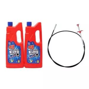 파워 트래펑 90cm 배수구뚫어뻥 1+1+가제트팔 1L 세트 변기 하수구 싱크대