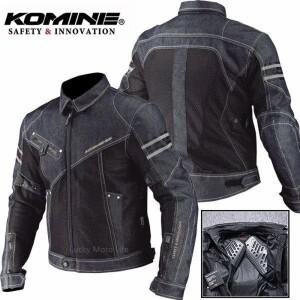 KOMINE JK006 자켓 봄 통기성 데님 메쉬 레이싱 라이드 고성능 드롭 저항 의류 오토바이