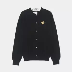 꼼데가르송 MUST IT_ 옐로우 하트 패치 울 크루넥 공용 가디건 AX N049 051 1