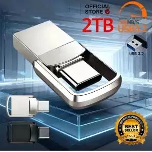 USB 어댑터 플래시 드라이브 2TB 3.2 타입 C 펜드라이브 메모리 스틱 256GB PC 스마트폰 저장용 U