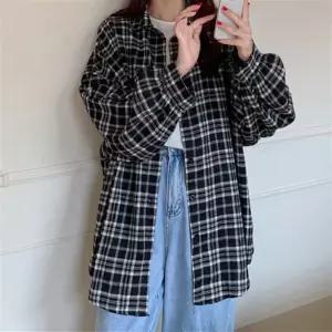 여성 오버핏 2컬러 가을 체크 셔츠 자켓