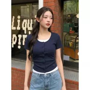 행텐 여성 웨일 가디건 레이어드 반팔 티셔츠_276 10570-131-408-69 1454812