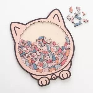 고양이 원목 퍼즐 만들기 두뇌놀이 초등 학습교구 퍼즐