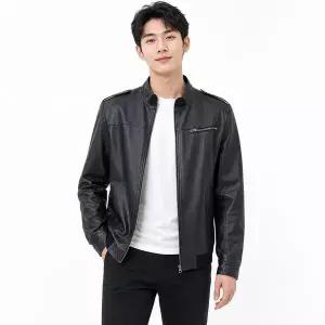 [리미드] 남성 블랙 가죽 라이더 자켓 DMC-JUA-QIN006