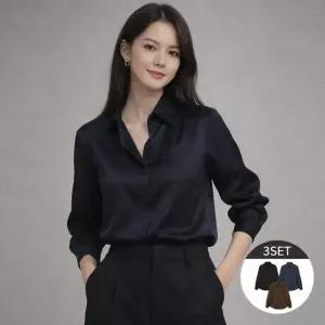 엘루아 스탠 카라 새틴 블라우스 3종 세트 446548