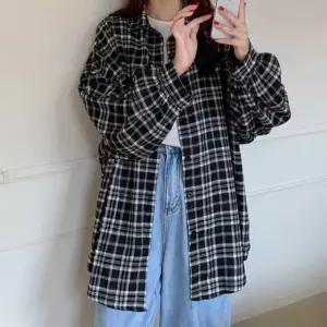 여성 오버핏 2컬러 가을 체크 셔츠 자켓