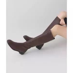 SALT AND CHOCOLATE [Wide ver. 추가] 스퀘어 토 베이직 롱부츠 412148004 (3cm/2color)