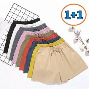 여성 냉감 숏팬츠 1+1 여성3부반바지 밴딩 반바지(2개세트) 5부 여름